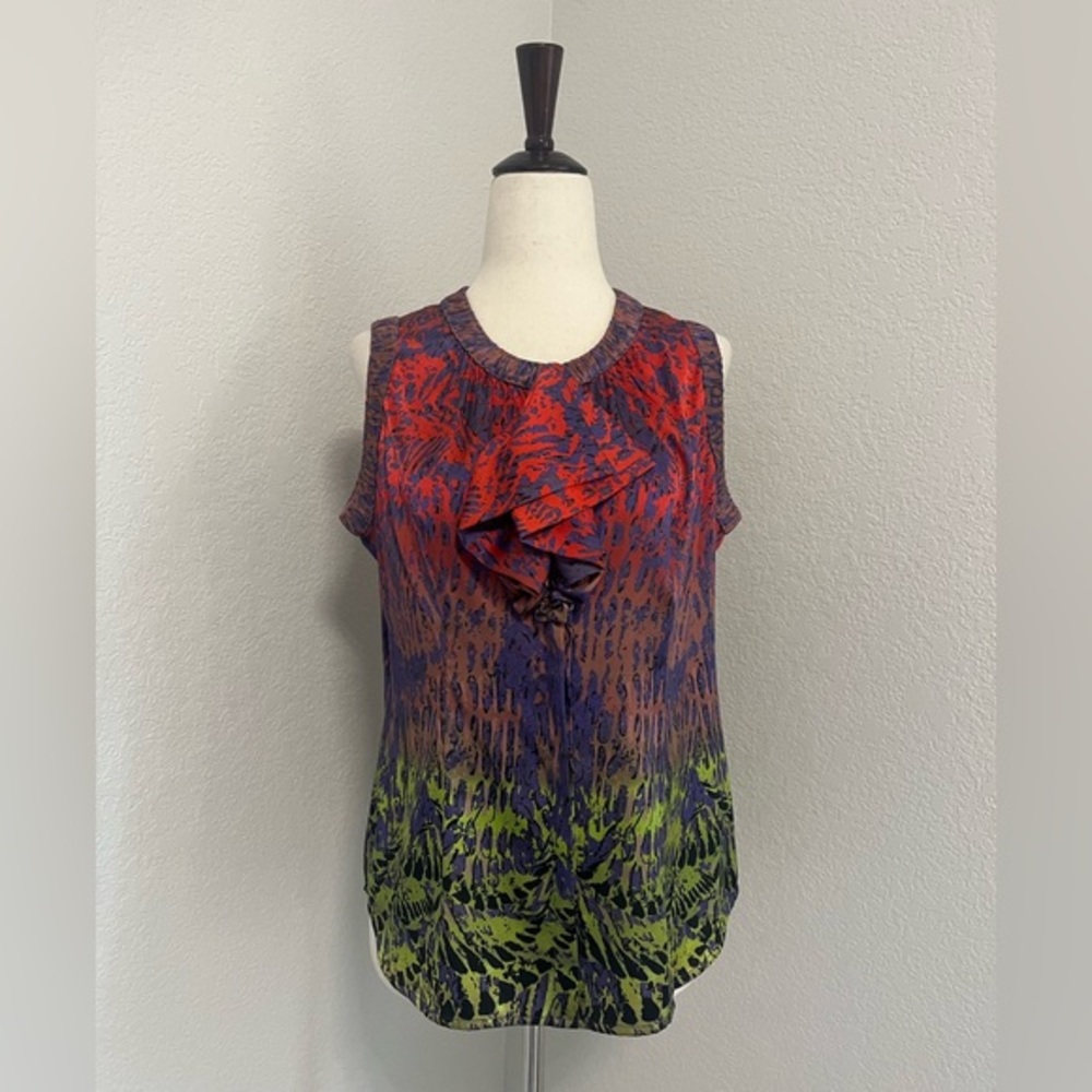 Eccoci Silk Blouse Top Multicolor Sleeveless